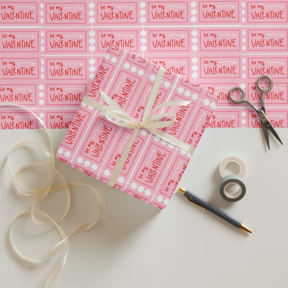 Be My Valentine Wrapping Paper