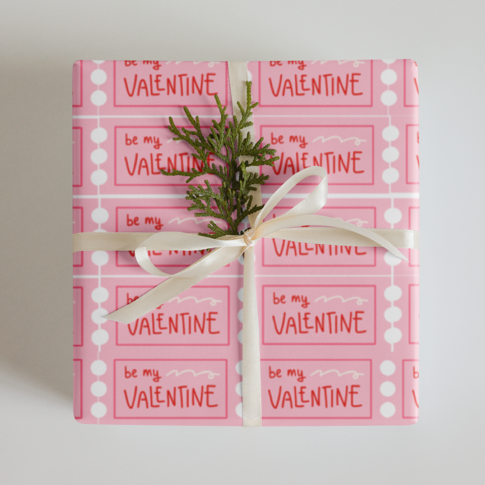 Be My Valentine Wrapping Paper Sheets | PrettyWrapsCo