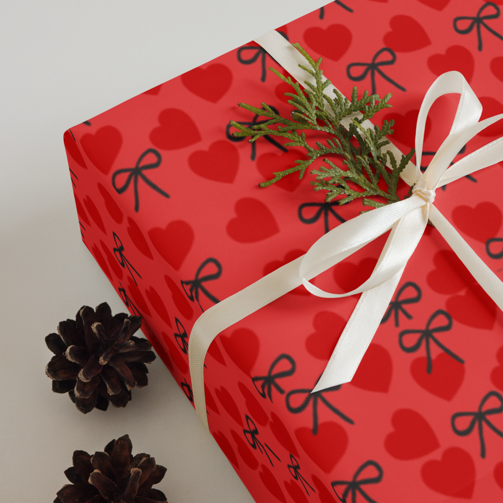 Heart Wrapping Paper Sheets | Valentine's & Love Gift Wrap | PrettyWrapsCo