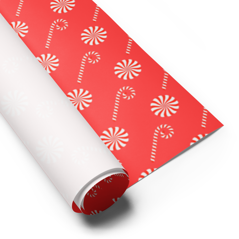 Canes & Candy Christmas Wrapping Paper Sheets | PrettyWrapsCo