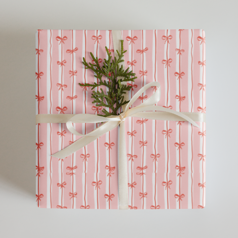 Pink Bow Wrapping Sheet | PrettyWrapsCo
