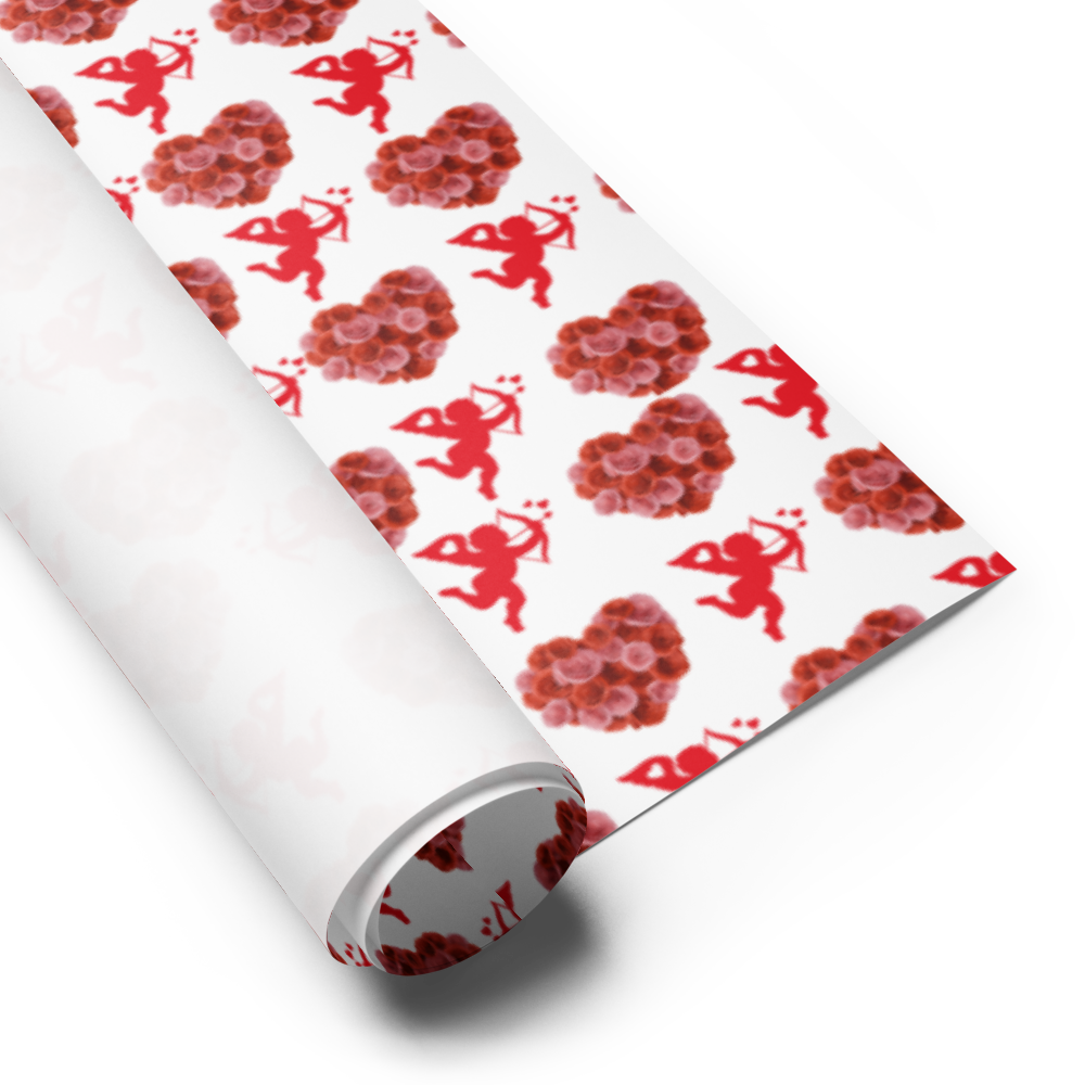 Cupid Valentine's Day Wrapping Paper Sheets | PrettyWrapsCo