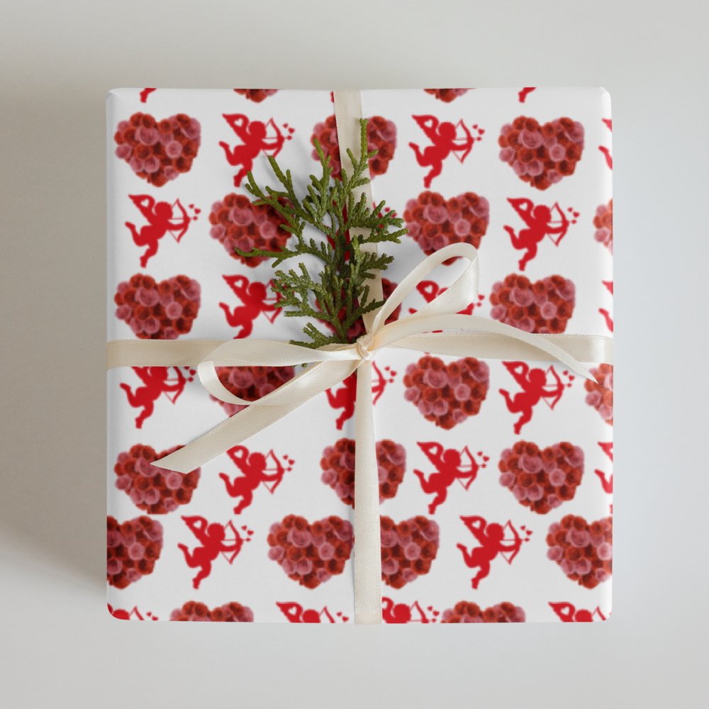 Cupid Valentine's Day Wrapping Paper Sheets | PrettyWrapsCo