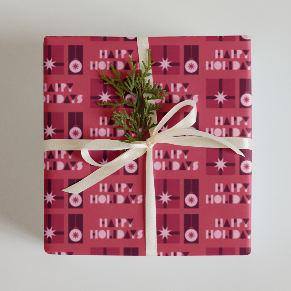 Happy Holiday Wrapping Paper Sheets | Christmas Gift Wrap | PrettyWrapsCo