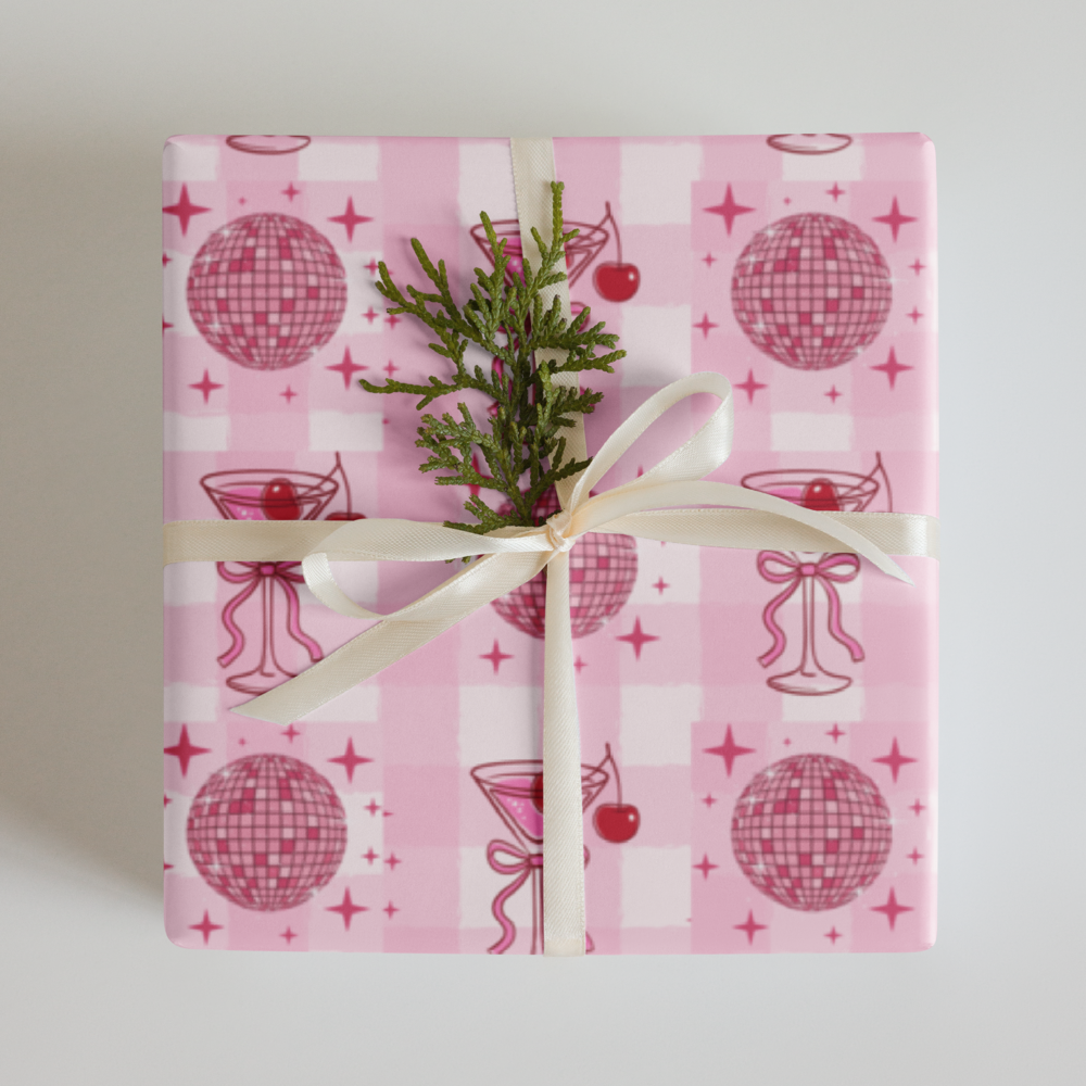 Sip & Sparkle Wrapping Paper Sheets | Celebration Gift Wrap | PrettyWrapsCo