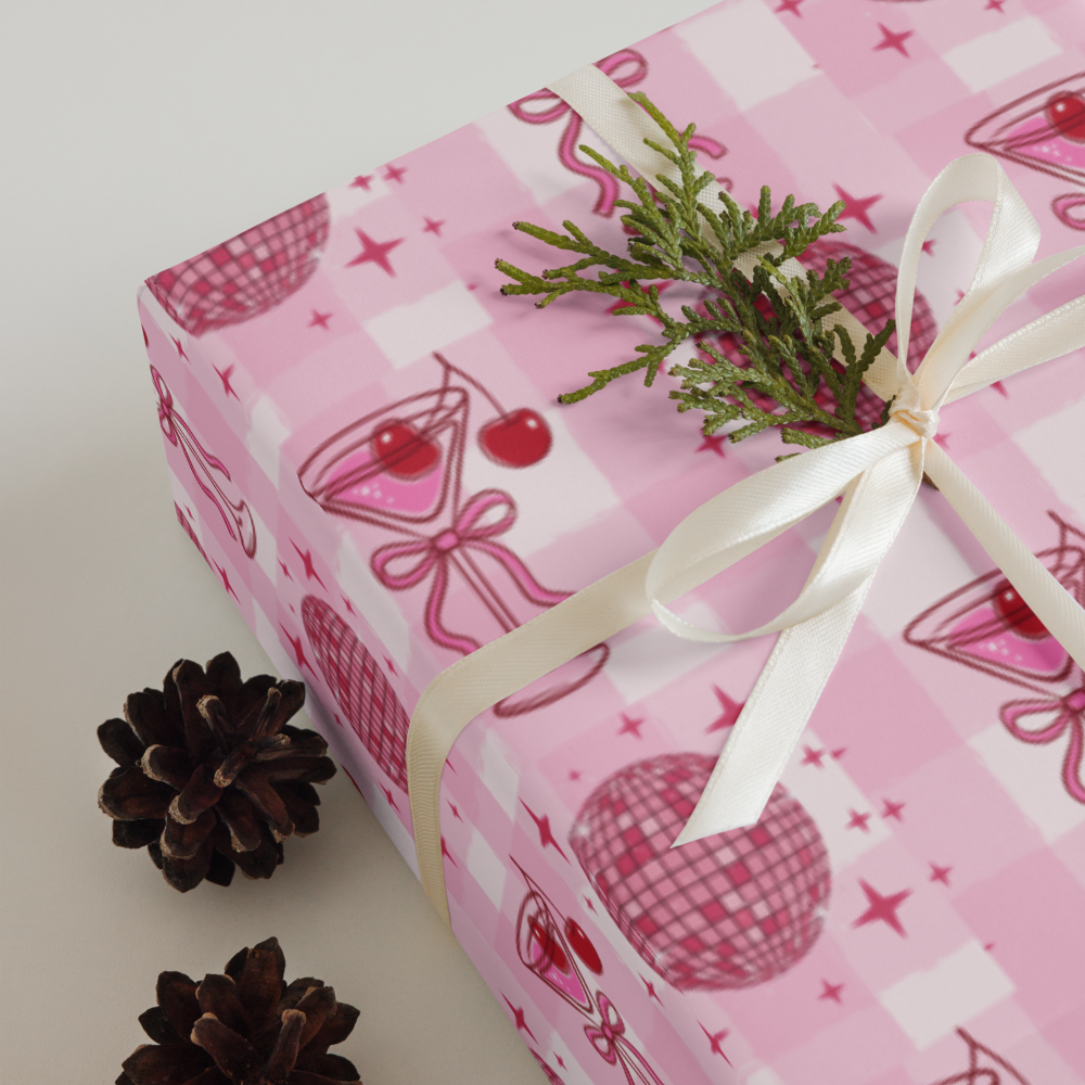 Sip & Sparkle Wrapping Paper Sheets | Celebration Gift Wrap | PrettyWrapsCo