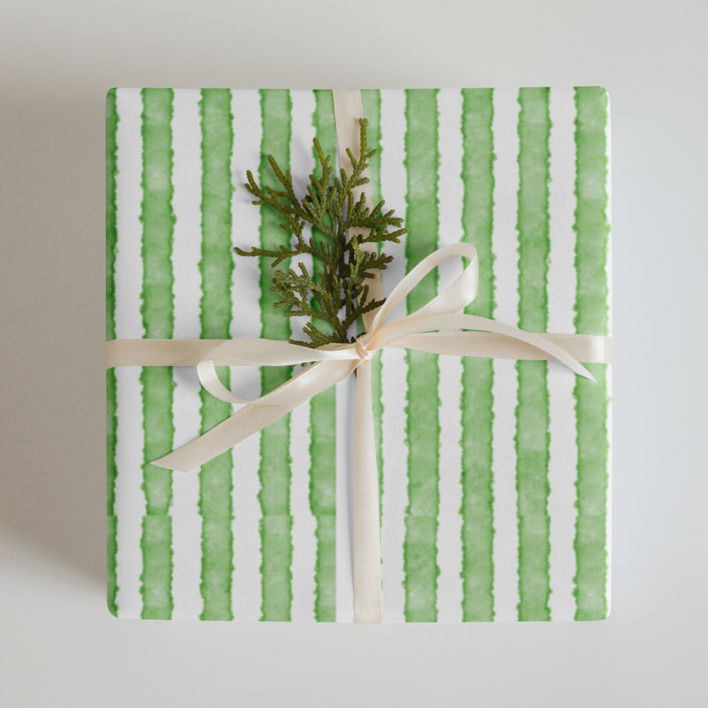 Green Bow Mix Wrapping Paper Sheets | Holiday Gift Wrap | PrettyWrapsCo