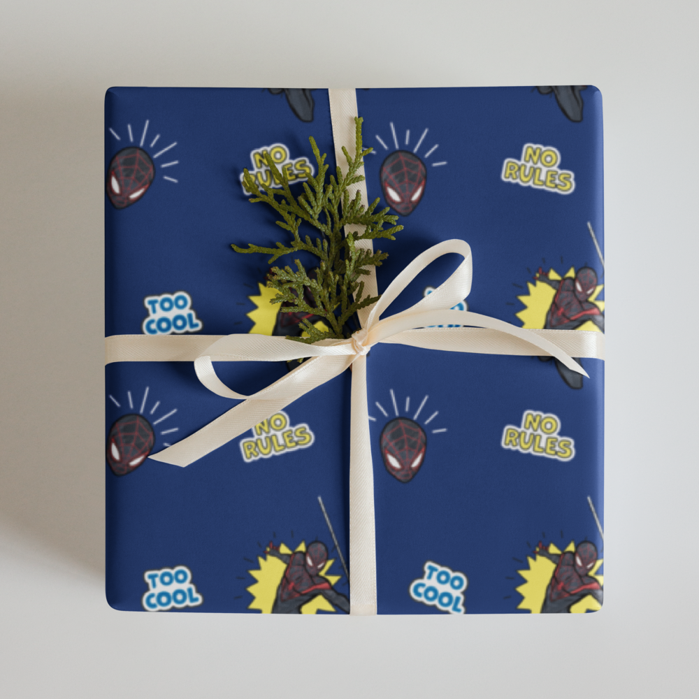 Spider Man Inspired Wrapping Sheet | Kids Birthday Gift Wrap | PrettyWrapsCo