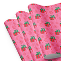 Holiday Pink Wrapping Paper Sheets | Feminine Christmas Gift Wrap | PrettyWrapsCo
