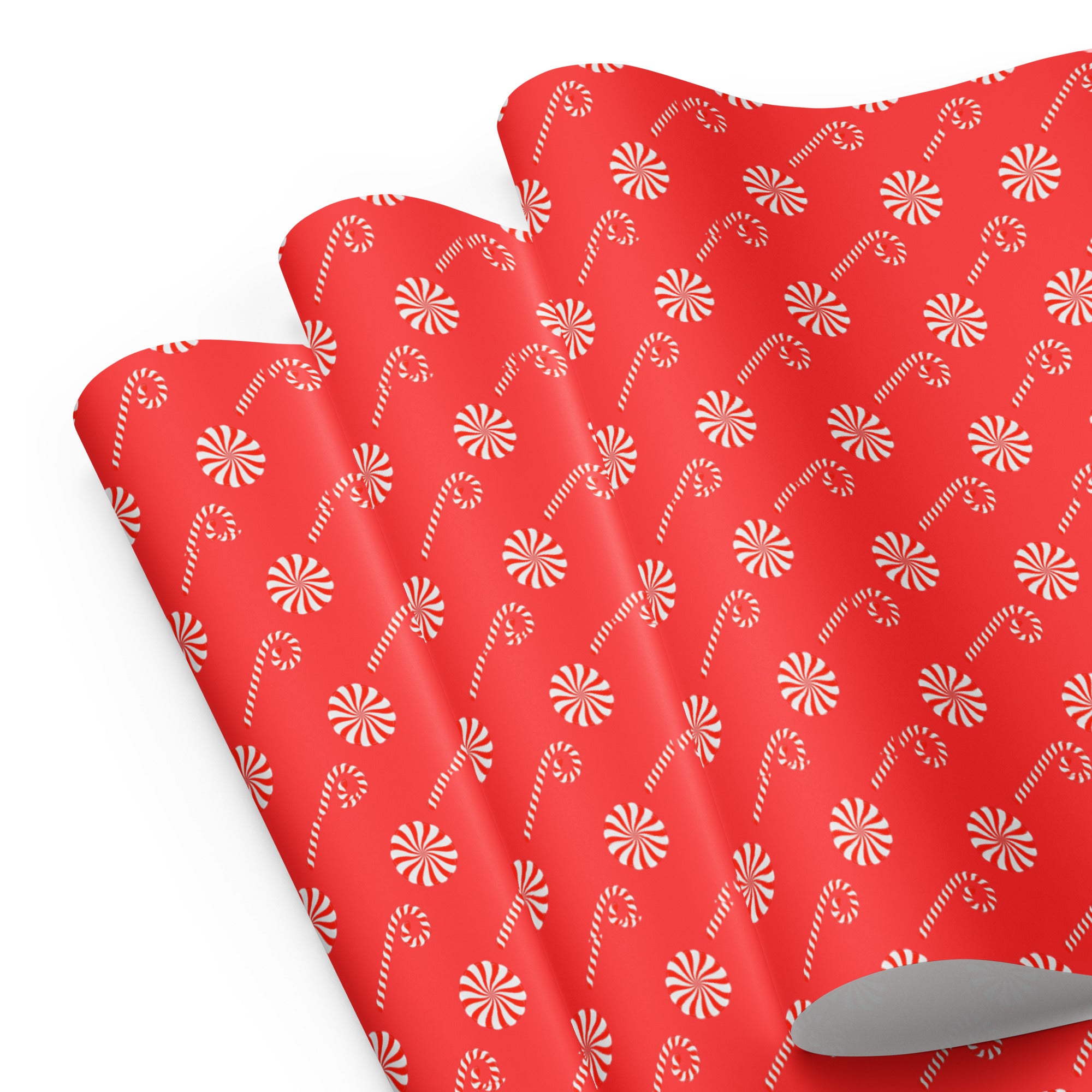 Canes & Candy Christmas Wrapping Paper Sheets- white matte 28.75x19.75inches | PrettyWrapsCo