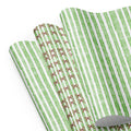 Green Bow Mix Wrapping Paper Sheets- white matte 28.75x19.75inches| PrettyWrapsCo