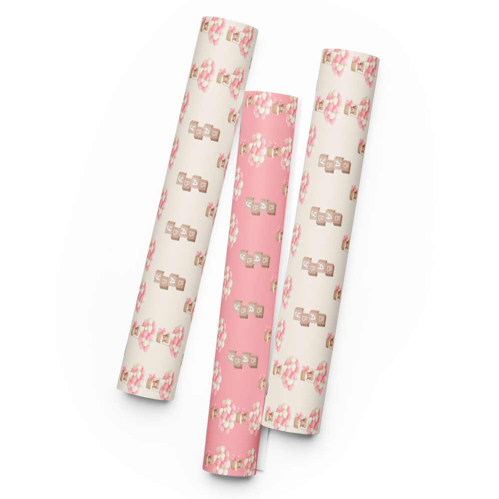 Pink Bear Wrapping Paper | PrettyWrapsCo