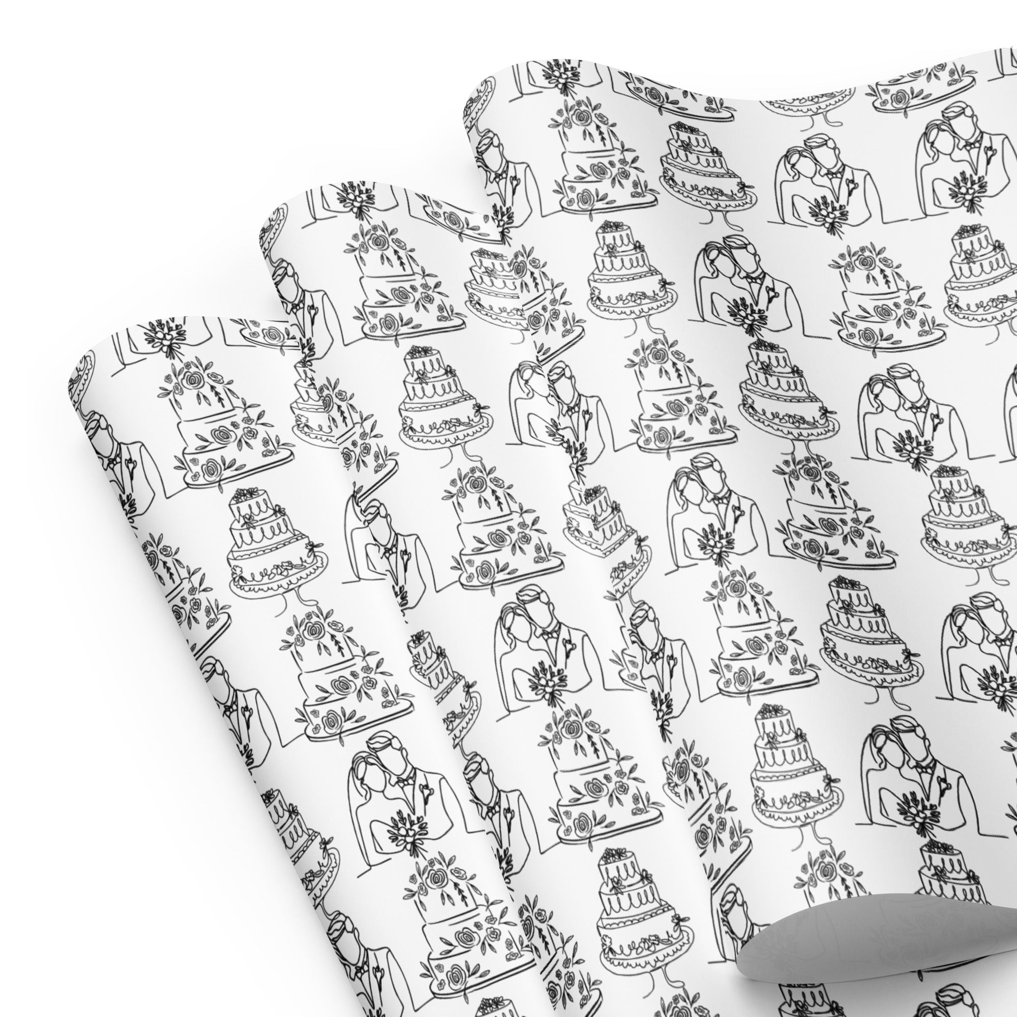 Bridal Wrapping Paper Sheets-white matte 28.75x19.75inches| PrettyWrapsCo