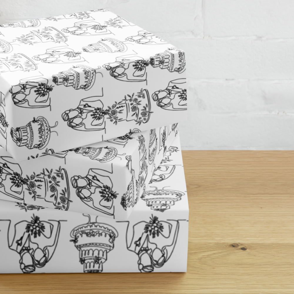 Bridal Wrapping Paper Sheets | Wedding Gift Wrap | PrettyWrapsCo