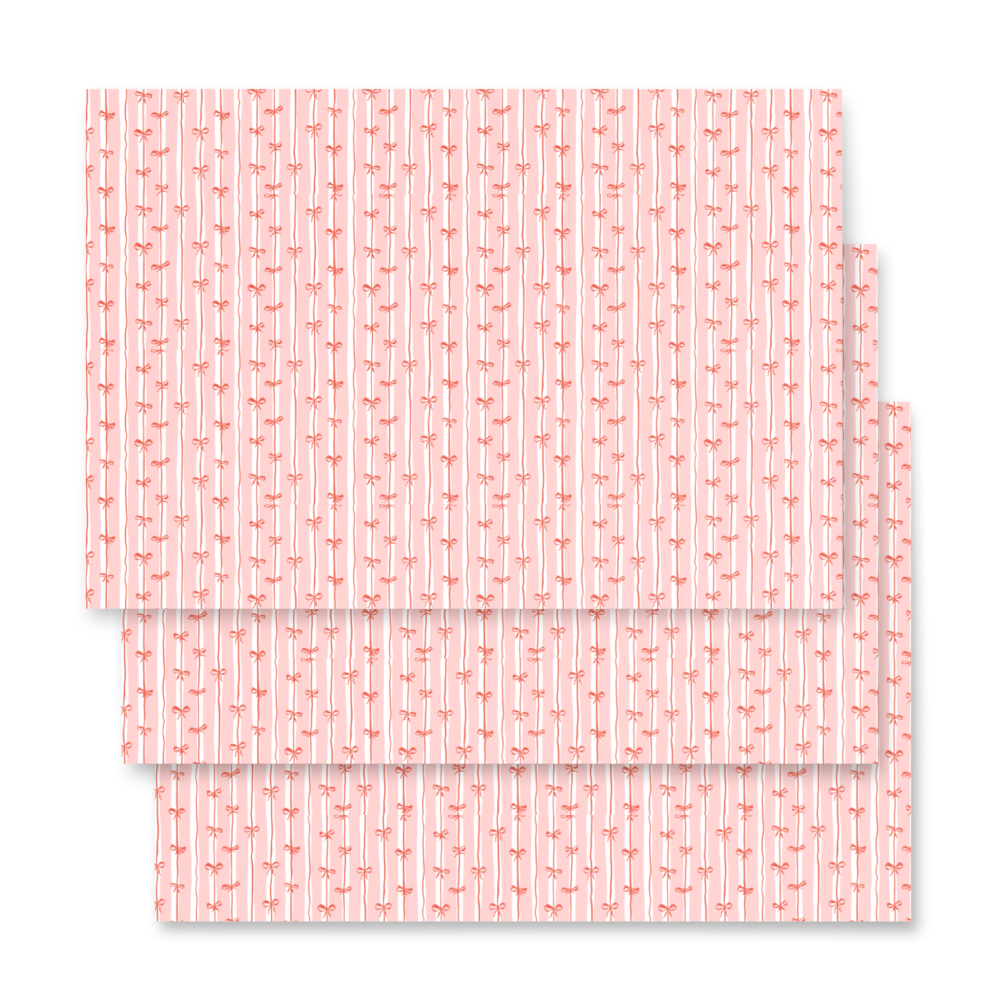 Pink Bow Wrapping Sheet