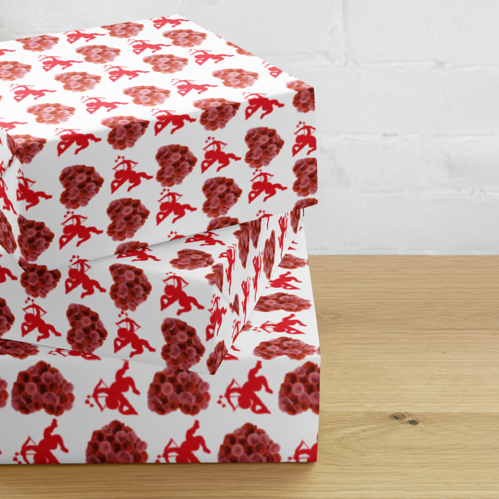 Cupid Valentine's Day Wrapping Paper Sheets | PrettyWrapsCo