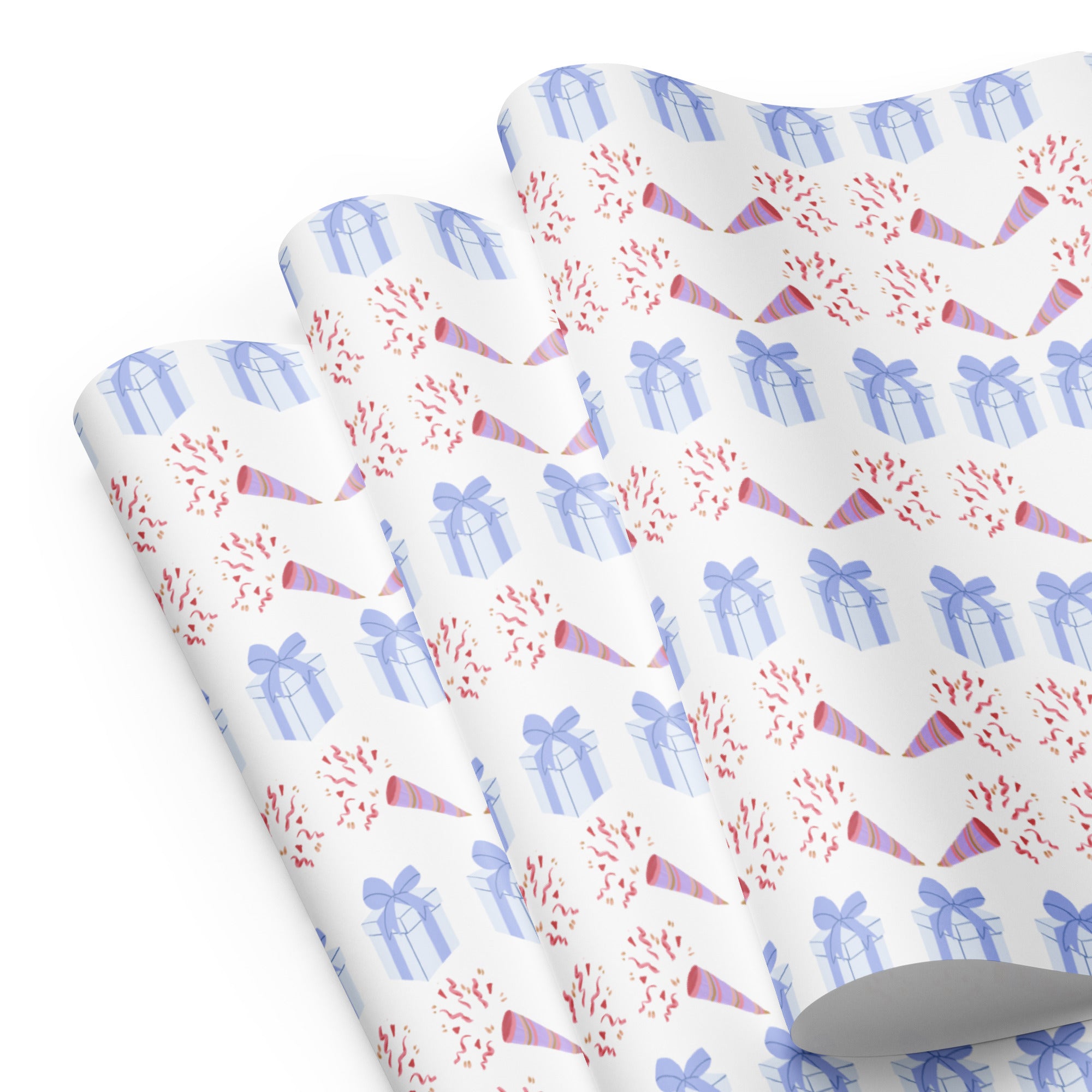 Fun Birthday Wrapping Paper Sheets— white matte 28.75x19.75inches | PrettyWrapsCo