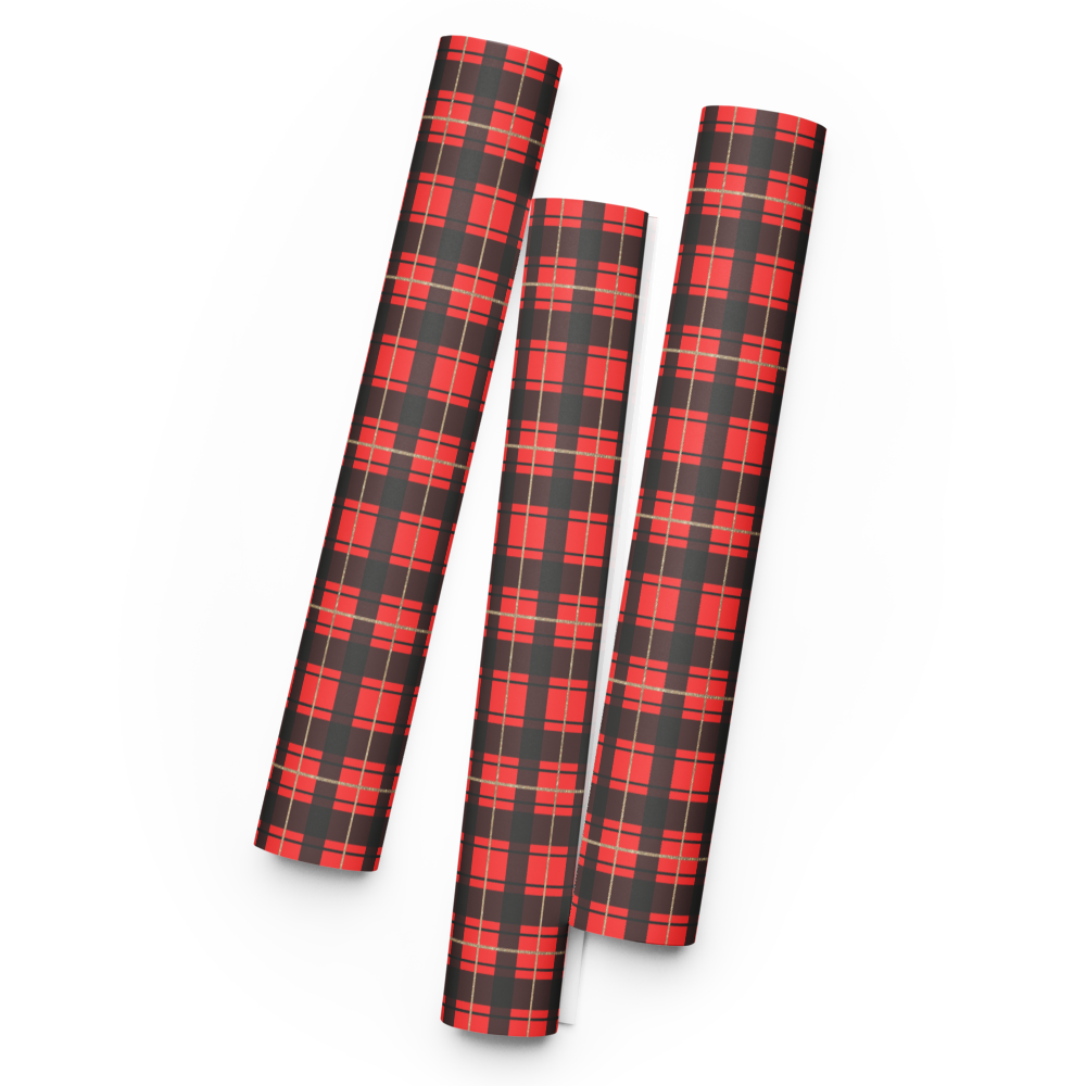 Christmas Plaid Wrapping Paper Sheets | Holiday Gift Wrap | PrettyWrapsCo