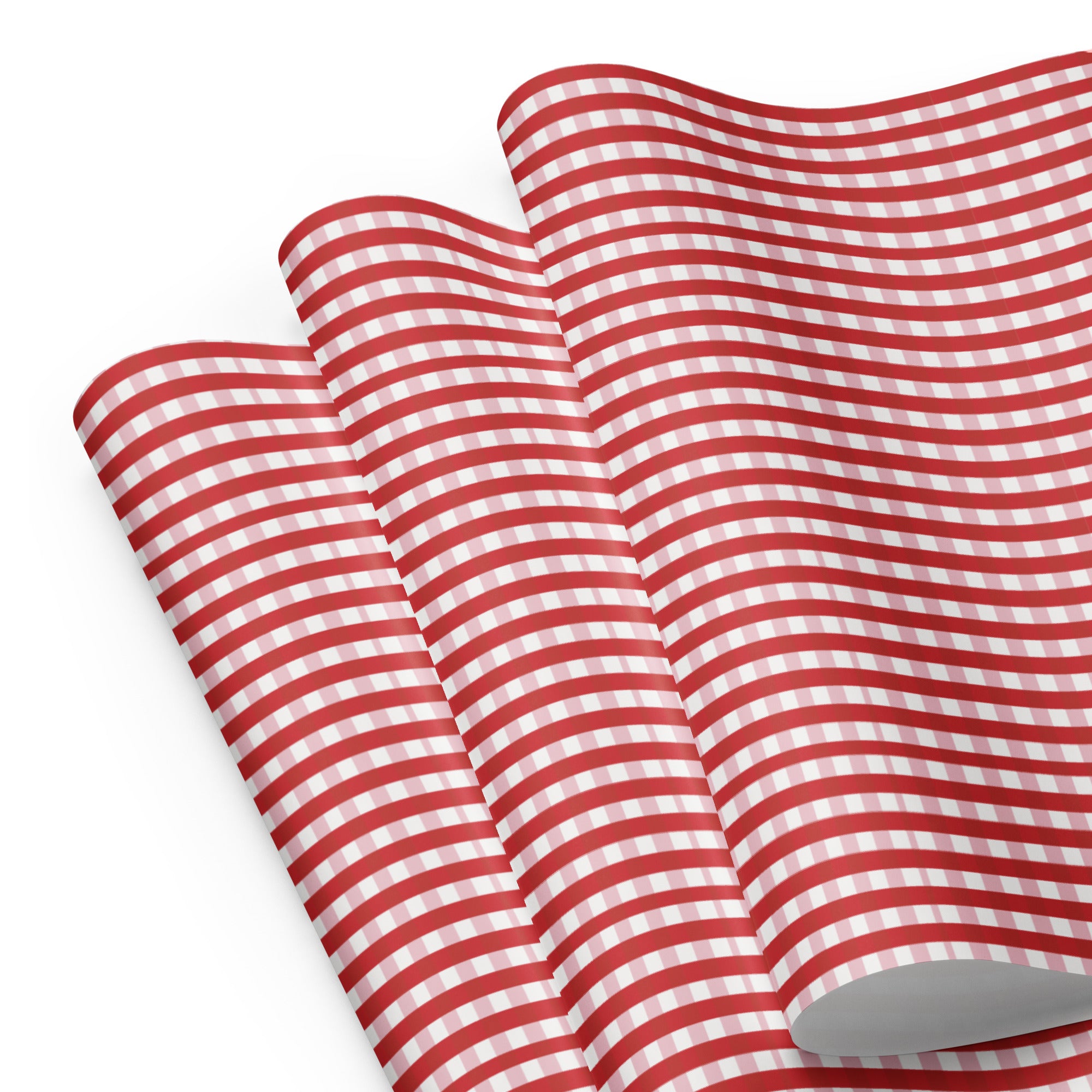 Red and white checkered paper with a white background