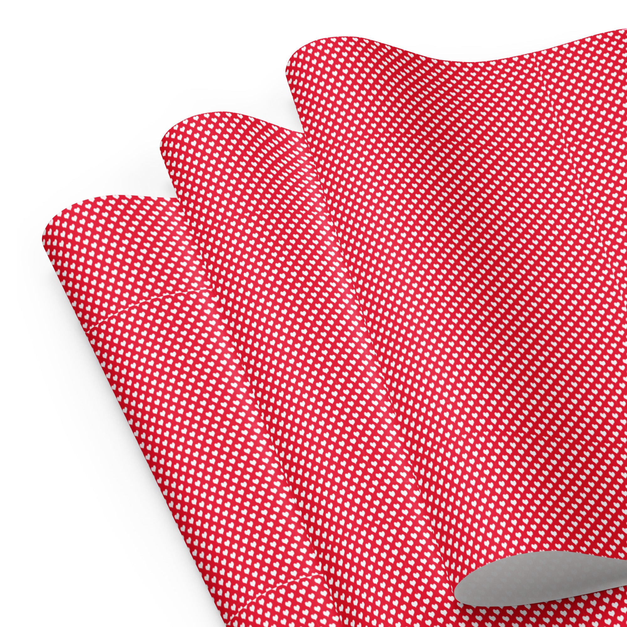 Red checkered placemats with a white background