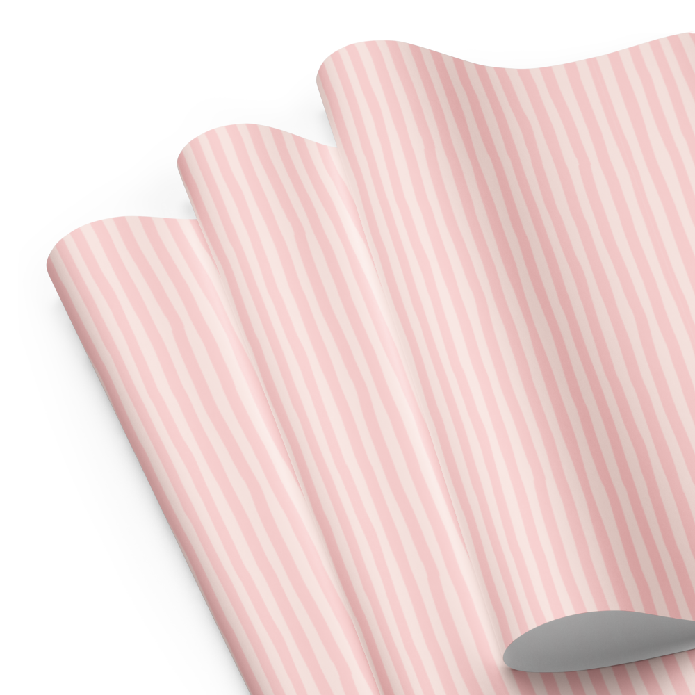 Pink Stripe Wrapping Paper | PrettyWrapsCo