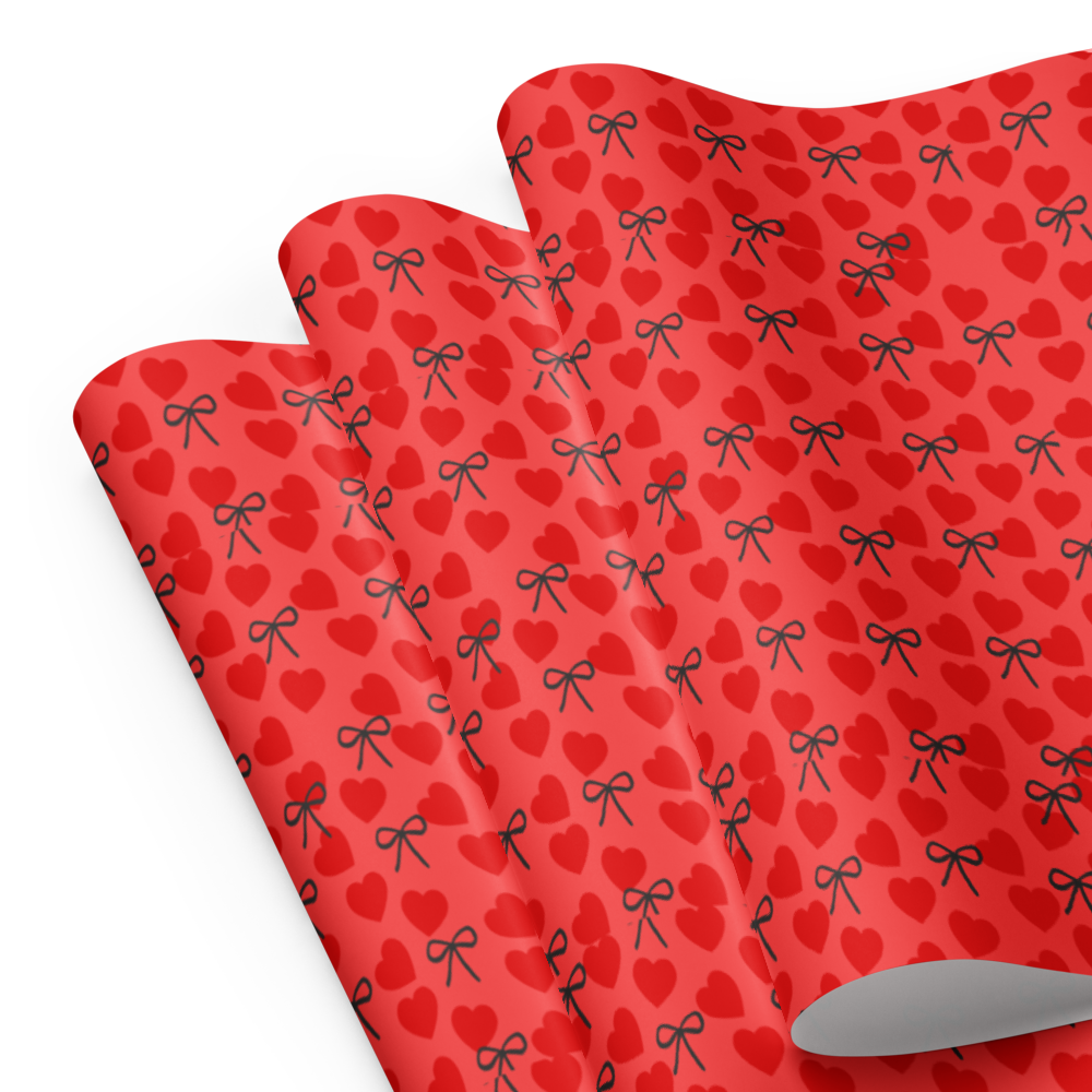 Heart Wrapping Paper Sheets | Valentine's & Love Gift Wrap | PrettyWrapsCo