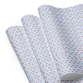 Blue Striped Bow Wrapping Paper Sheets- white matte 28.75x19.75inches | PrettyWrapsCo